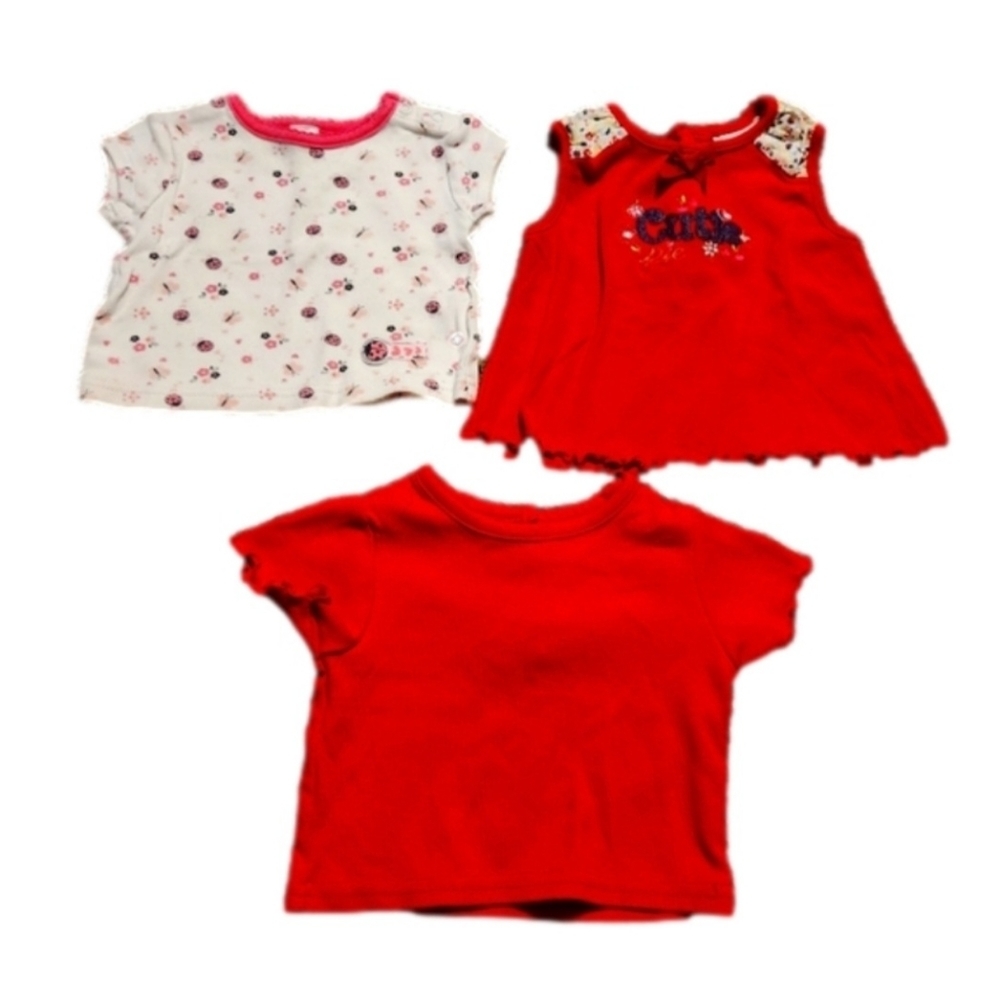 💓3/$15 Girl's 3-6 Months Set of 3 Shirts For Warm Weather